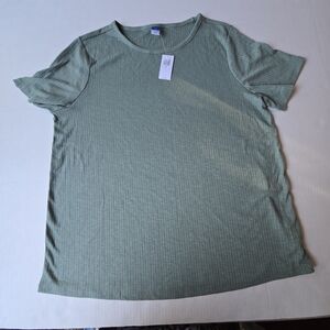 Old Navy Luxe Ribbed Knit Top in Sage